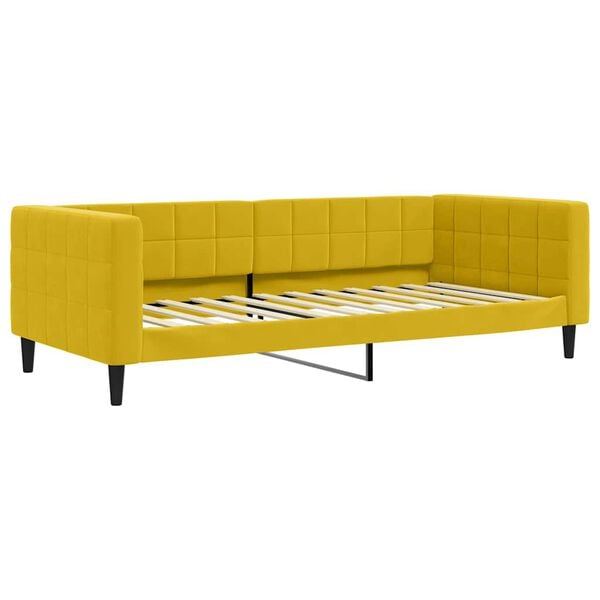 vidaXL Lit de jour avec gigogne et matelas jaune 90x200 cm velours