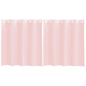 vidaXL Rideaux en voile avec &oelig;illets 2 pcs rose clair 140x140 cm