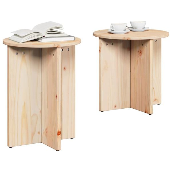 vidaXL Table basse 2 pcs Naturel
