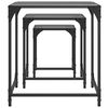 vidaXL Tables basses gigognes 3 pcs dessus en verre noir acier