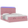 vidaXL Cadre de lit ottoman avec matelas rose 180x200 cm velours