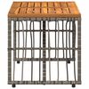 vidaXL Table de jardin Gris 80 x 40 x 40 cm Acier et Rattan Poly