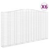 vidaXL Paniers &agrave; gabions arqu&eacute;s 6 pcs 400x30x220/240 cm Fer galvanis&eacute;