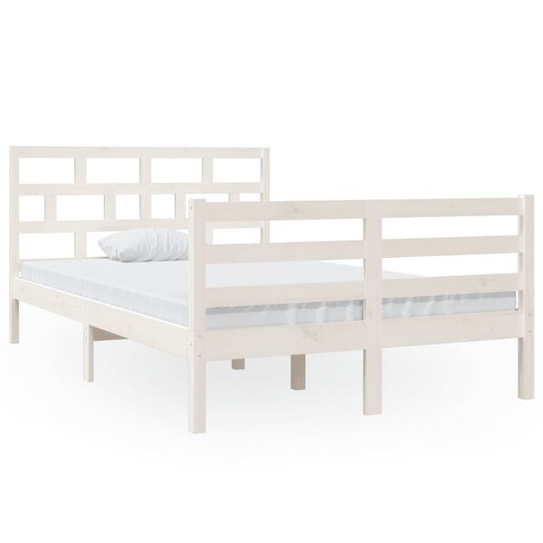 vidaXL Cadre de lit sans matelas blanc bois massif 120x200 cm