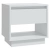 vidaXL Table de chevet Blanc 45x34x44 cm bois d'ing&eacute;nierie