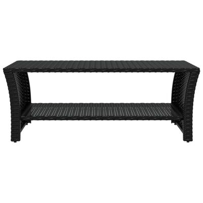 vidaXL Table basse noir 100x50x40 cm résine tressée