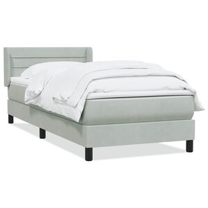 vidaXL Sommier &agrave; lattes de lit et matelas gris clair 80x210 cm velours
