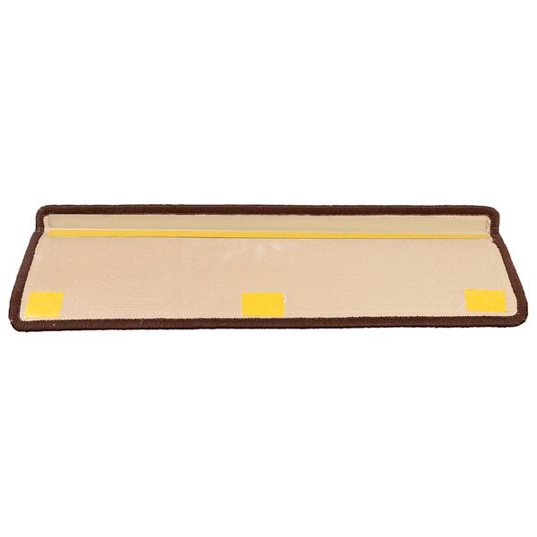 vidaXL Tapis d'escalier autoadh&eacute;sifs 5 pcs 65x21x4 cm Marron