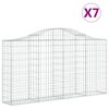 vidaXL Paniers &agrave; gabions arqu&eacute;s 7 pcs 200x30x100/120 cm Fer galvanis&eacute;