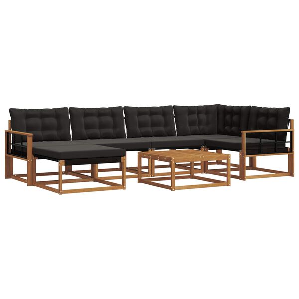 vidaXL Ensemble de canap&eacute;s d'ext&eacute;rieur 19 pcs Naturel et Noir