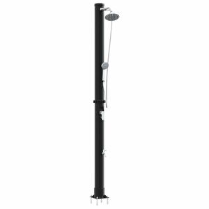 vidaXL Douche solaire extérieure Noir 217 cm PVC et aluminium