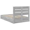 vidaXL Lit de Rangement Gris Sonoma 135 x 190 cm Bois d'ing&eacute;nierie