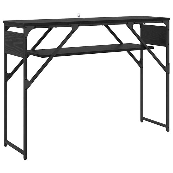 vidaXL TableConsole Ch&ecirc;ne noir 105x30x75cm Bois d'ing&eacute;nierie