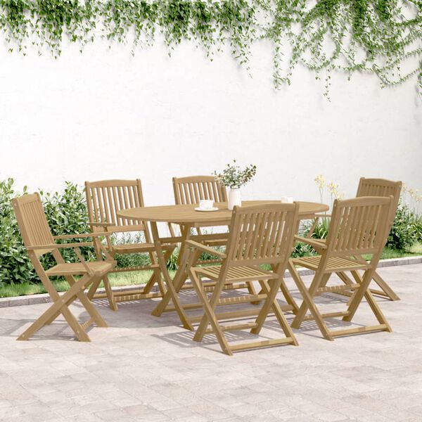vidaXL Ensemble &agrave; manger de jardin 7 pcs Bois d'acacia solide