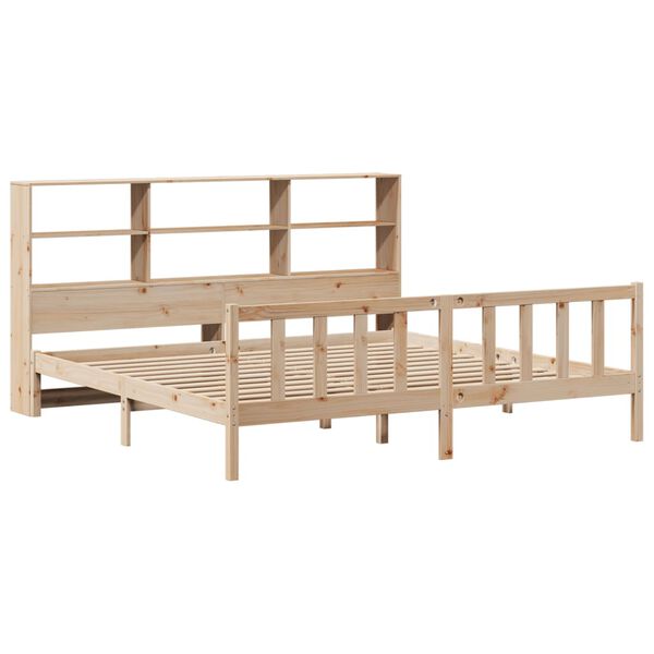 vidaXL Lit biblioth&egrave;que sans matelas 200x200 cm bois massif de pin