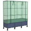 vidaXL Jardini&egrave;re de jardin avec couverture de serre et roues 3 pc PP