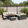 vidaXL Ensemble de canap&eacute; de jardin 13 pcs Noir Poly rotin