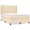 vidaXL Sommier &agrave; lattes de lit avec matelas Cr&egrave;me 140x200 cm Tissu