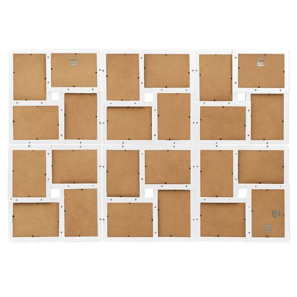 vidaXL Collage de cadres photo pour photo de 24x(13x18 cm) Blanc MDF