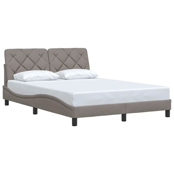 vidaXL Cadre de lit sans matelas taupe 140x190 cm tissu