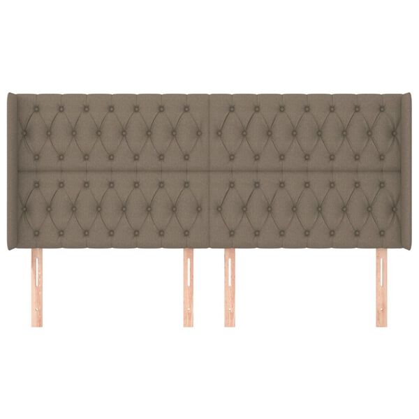 vidaXL T&ecirc;te de lit avec oreilles Taupe 183x16x118/128 cm Tissu