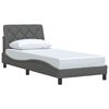 vidaXL Cadre de lit sans matelas gris fonc&eacute; 90x200 cm tissu