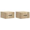 vidaXL Cabinet de chevet mural 2 pcs Ch&ecirc;ne Sonoma 34,5 x 33 x 20 cm