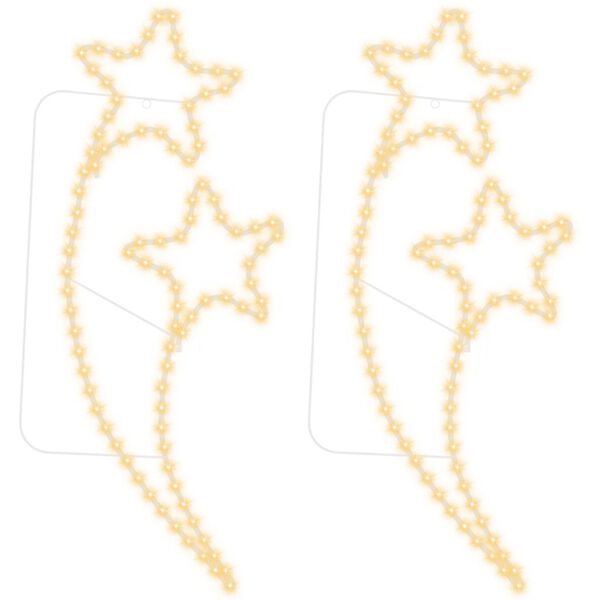 vidaXL Guirlandes lumineuses en forme d'&eacute;toile 2 pcs Blanc chaud