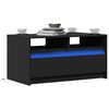 vidaXL Table basse avec lumières LED noir bois d'ingénierie