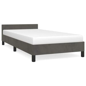 vidaXL Cadre de lit sans matelas gris fonc&eacute; 90x200 cm velours
