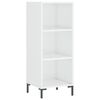 vidaXL Buffet blanc brillant 34,5x32,5x90 cm bois d'ing&eacute;nierie