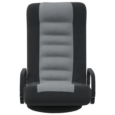 vidaXL Chaise pivotante de sol Noir et gris clair Tissu