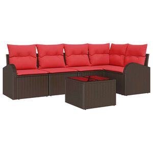 vidaXL Ensemble de canap&eacute; de jardin Marron polyrotin
