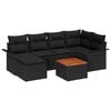 vidaXL Ensemble de canap&eacute; de jardin 7 pc Noir polyrotin