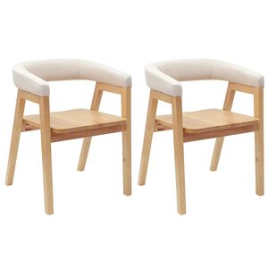vidaXL Chaises de salle &agrave; manger 2 pcs Naturel 54 x 57 x 73 cm
