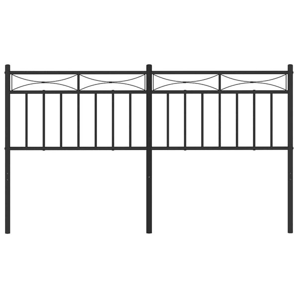 vidaXL T&ecirc;te de lit m&eacute;tal noir 150 cm