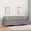 vidaXL Canap&eacute; 3 places et oreillers et coussins Gris clair 210cm Tissu