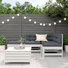 vidaXL Salon de jardin 5 pcs avec coussins blanc bois massif de pin