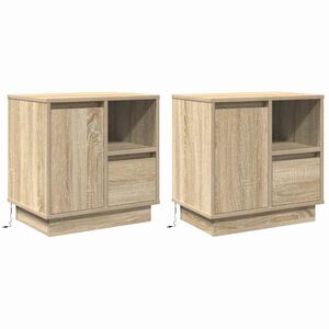 vidaXL Cabinet de chevet 2 pc Ch&ecirc;ne Sonoma 50 x 34,5 x 50 cm.