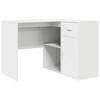 vidaXL Bureau d'angle avec tiroir avec &eacute;tag&egrave;re Blanc 102 x 88 x 75 cm