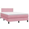 vidaXL Sommier &agrave; lattes de lit avec matelas rose 120x220 cm velours