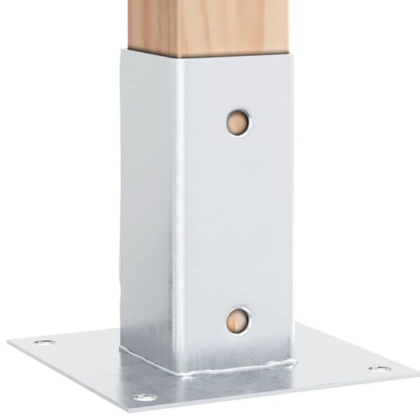 vidaXL Bases de poteau carrées 12 pcs argent 71x71 mm acier galvanisé