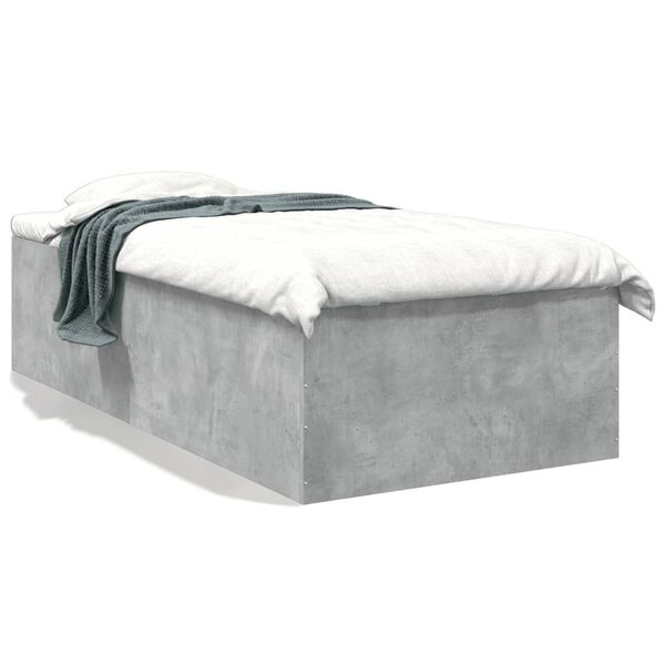 vidaXL Cadre de lit sans matelas gris béton 75x190 cm