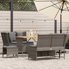 vidaXL Salon de jardin 5 pcs avec coussins gris r&eacute;sine tress&eacute;e