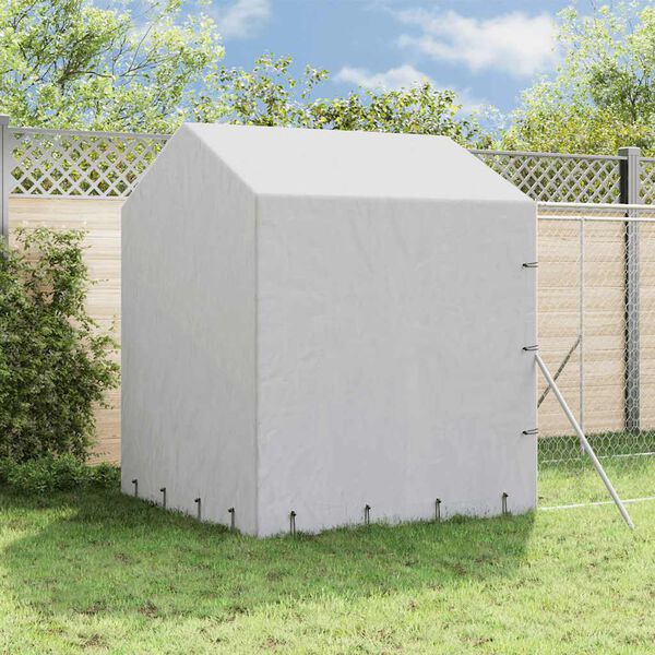 vidaXL Chenil d'ext&eacute;rieur pour chiens avec toit argent&eacute; 2x14x2,5 m
