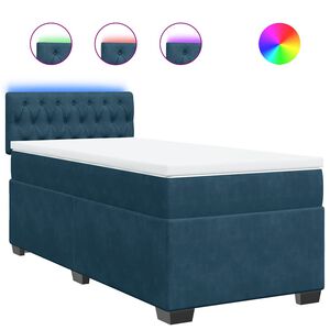 vidaXL Sommier &agrave; lattes de lit avec matelas bleu 80x200 cm velours