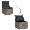 vidaXL Salon de jardin avec coussins 6 pcs gris résine tressée acacia