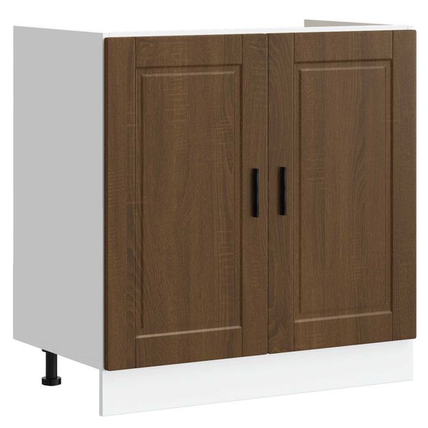 vidaXL Meuble sous &eacute;vier Porto 2 pcs Marron 80 x 46 x 84.5 cm