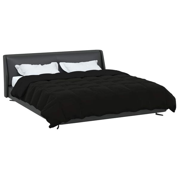vidaXL Duvet complet toute l'ann&eacute;e Noir 200 x 200 cm Microfibre