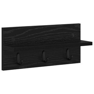 vidaXL Porte-manteau mural Montage mural Ch&ecirc;ne noir 40 x 10,5 x 18 cm